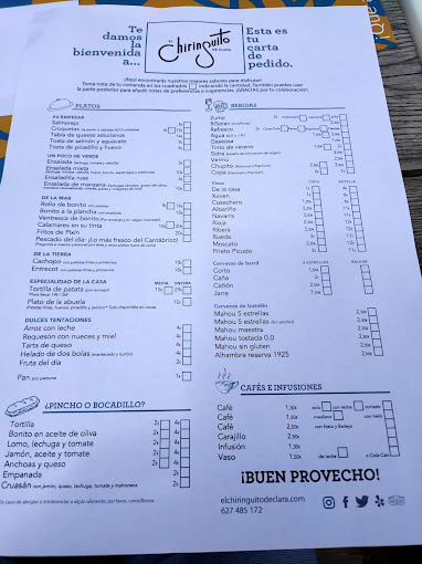 El Chiringuito de Clara menu 3
